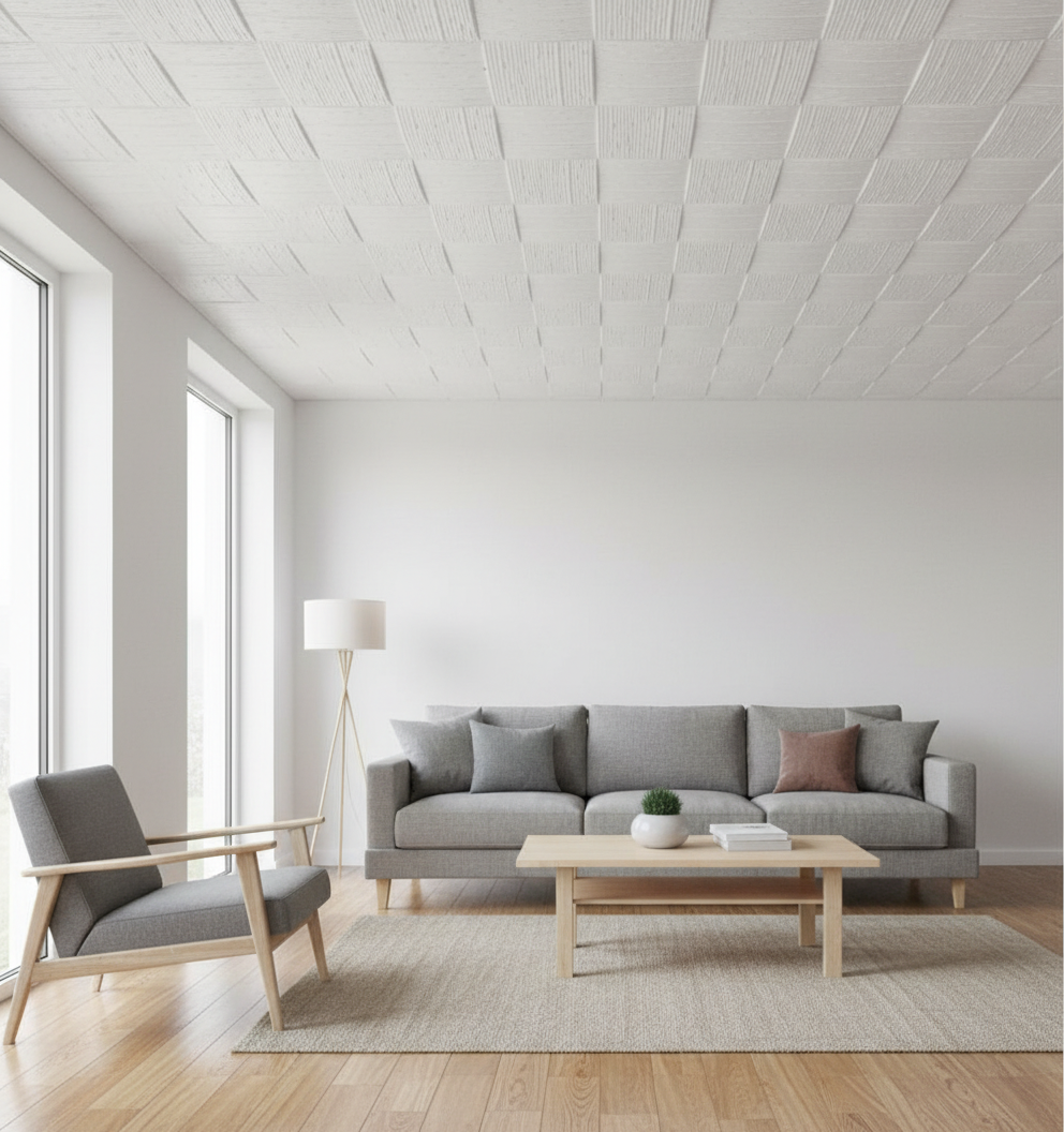 50x50 Strafor Tavan Kaplama — Hasır Desen 50x50 Strafor Tavan Kaplama — Hasır Desen