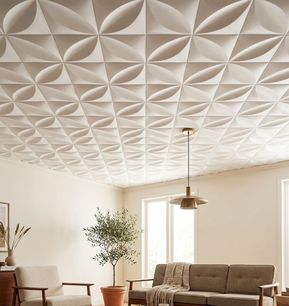 50x50 Strafor Tavan Kaplama — Yonca Desen 50x50 Strafor Tavan Kaplama — Yonca Desen