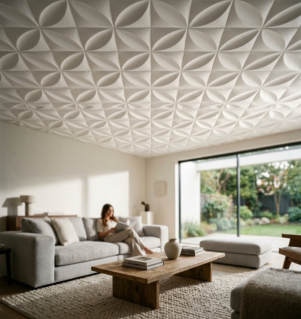 50x50 Strafor Tavan Kaplama — Yonca Desen 50x50 Strafor Tavan Kaplama — Yonca Desen