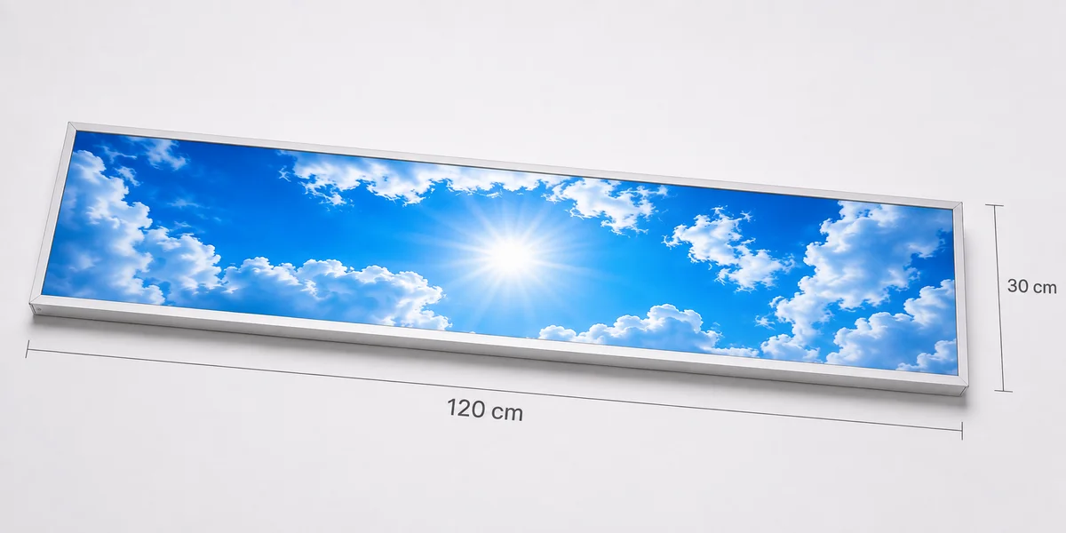 30x120 LED Gökyüzü Panel — T24 Asma Tavana Uygun, Sıva Altı 30x120 LED Gökyüzü Panel — T24 Asma Tavana Uygun, Sıva Altı