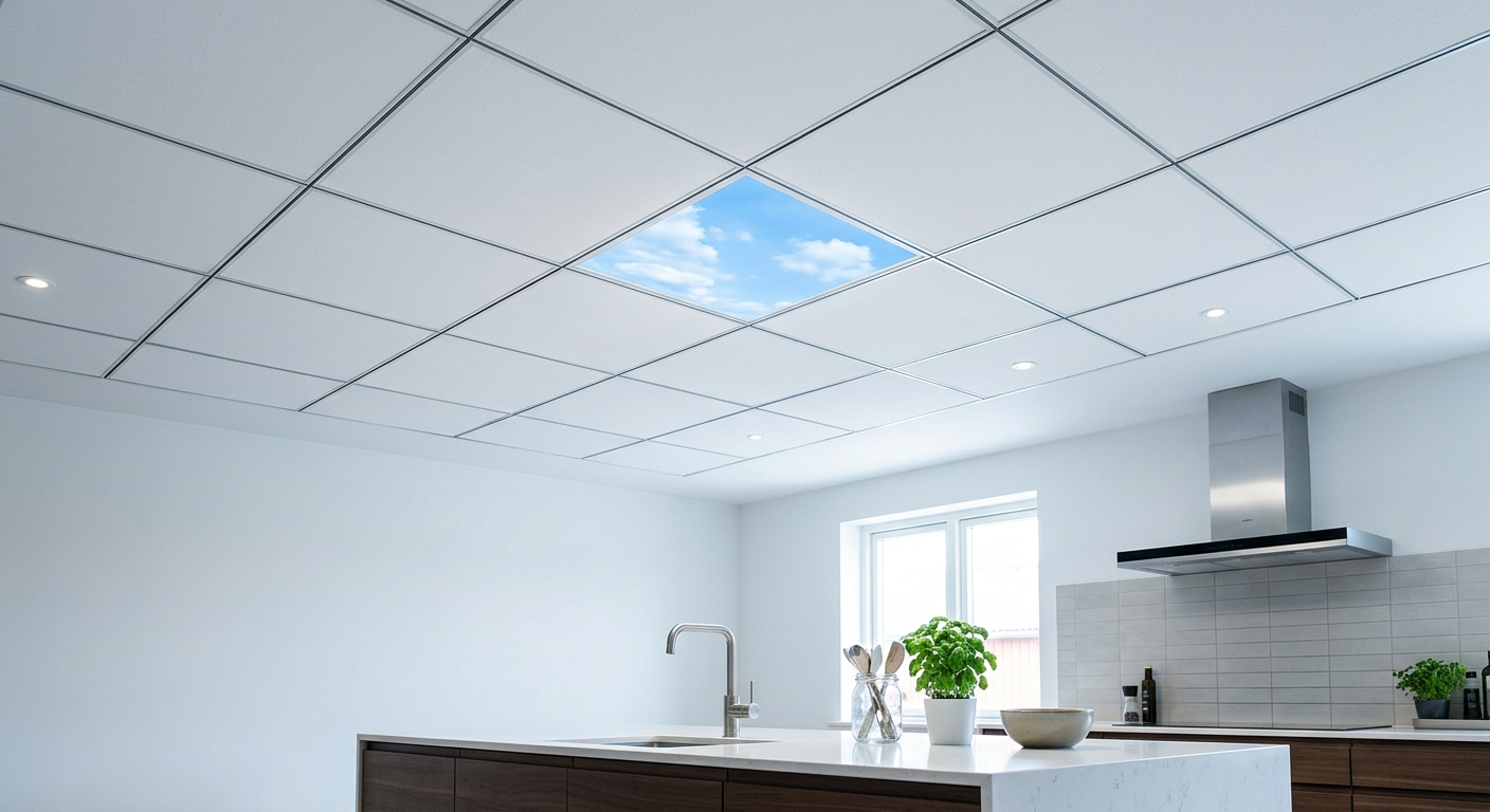 60x60 Clip-in LED Gökyüzü Panel — Kilitli Çerçeveli, Clip-in Tavana Uygun - AI görseli 60x60 Clip-in LED Gökyüzü Panel — Kilitli Çerçeveli, Clip-in Tavana Uygun - AI görseli