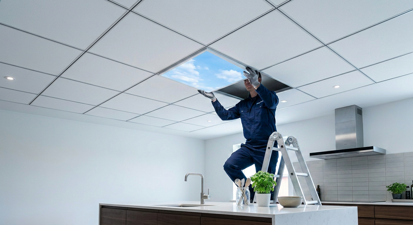 60x60 Clip-in LED Gökyüzü Panel — Kilitli Çerçeveli, Clip-in Tavana Uygun - AI görseli 60x60 Clip-in LED Gökyüzü Panel — Kilitli Çerçeveli, Clip-in Tavana Uygun - AI görseli
