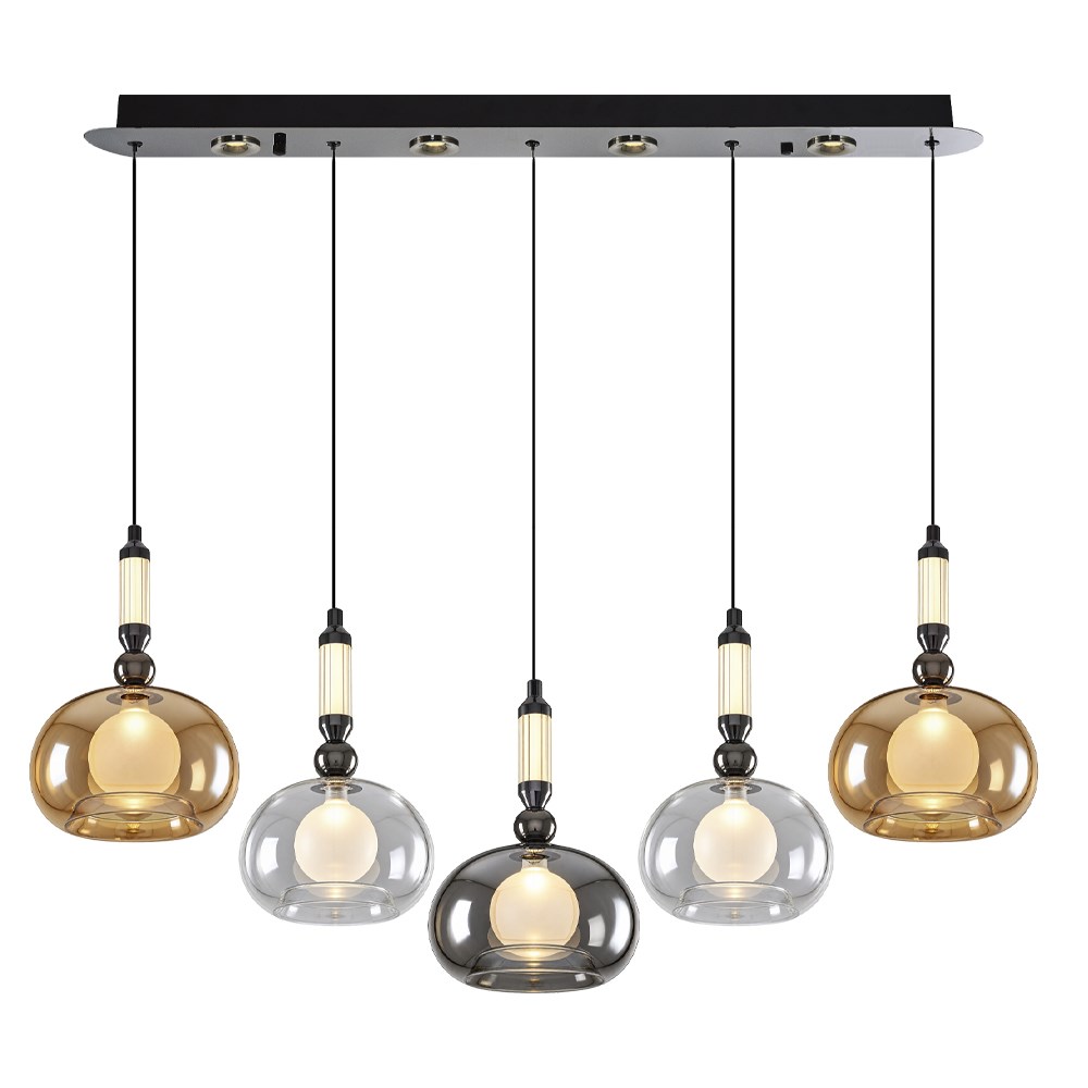 5'li Mixed Metal Boliv Sıralı Sarkıt Avize 90 cm 5'li Mixed Metal Boliv Sıralı Sarkıt Avize 90 cm